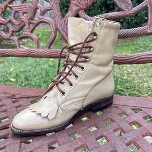 Justin Boots Kids Tan Lace-Up Boots